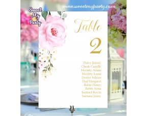 Cream pink roses seating chart cards printable,seating chart cards,(135)